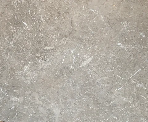 gray stone slab, with a single full slab and fine veining, in a close surface view