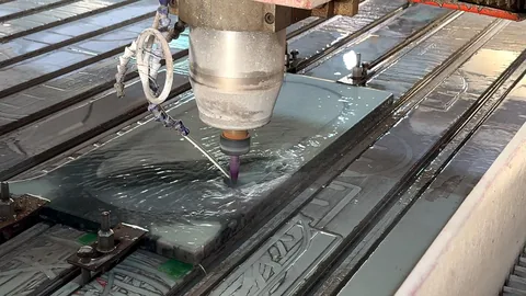 gray stone slab, with a single full slab and a plain surface, in a workshop