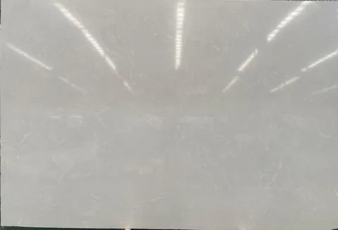 gray engineered stone slab, with cloudy mottling, showing a single main form with an uncluttered setting