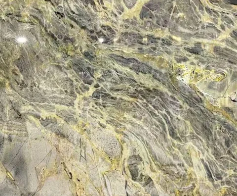 gray stone slab, with a single full slab and bold veining, in a close surface view