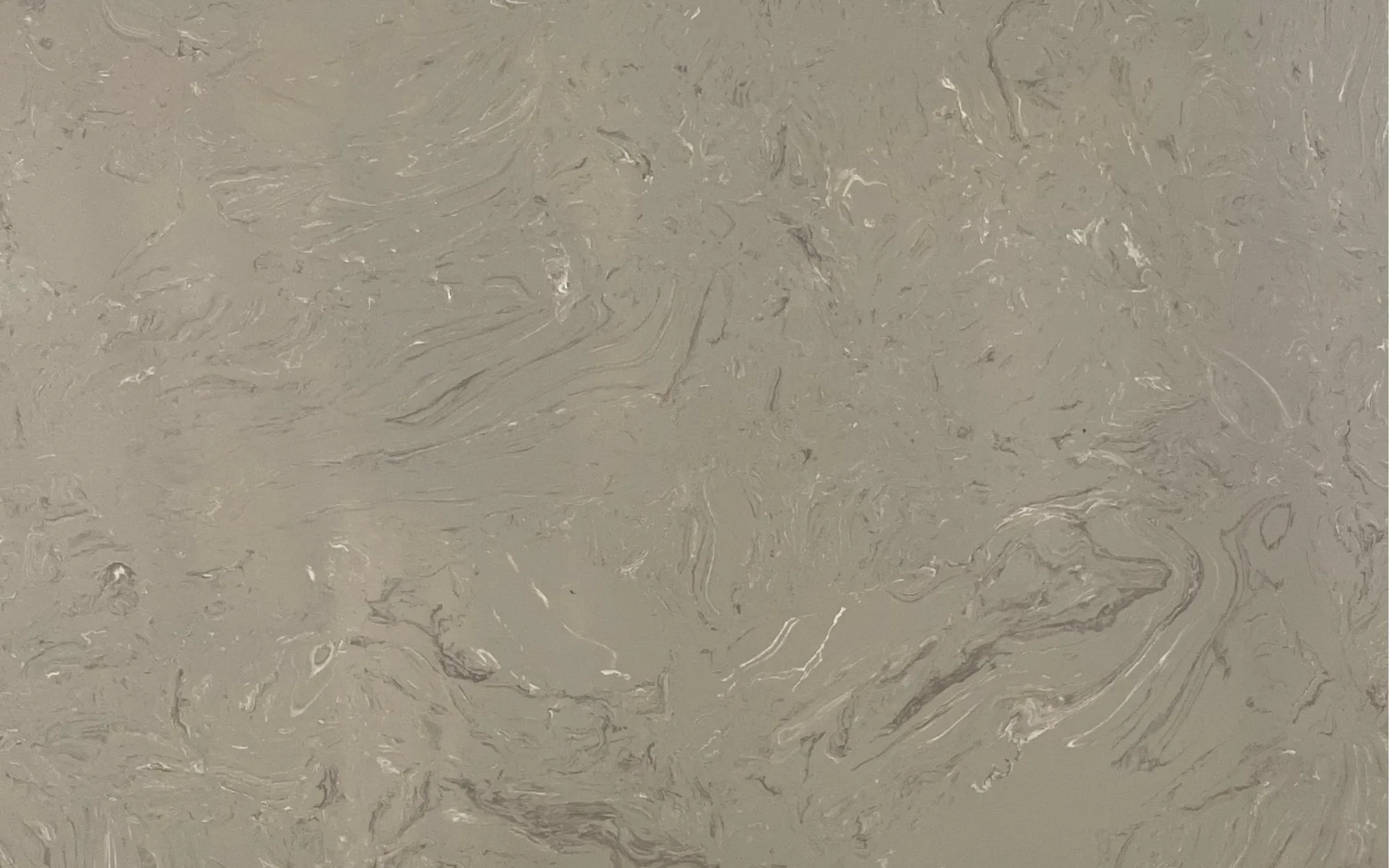 Cloudy gray engineered stone slab with soft layered movement