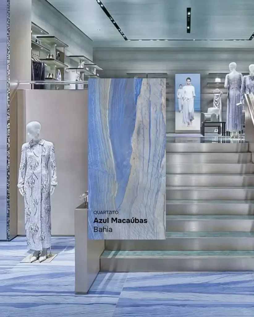 Azul macaubas slab with fine veining