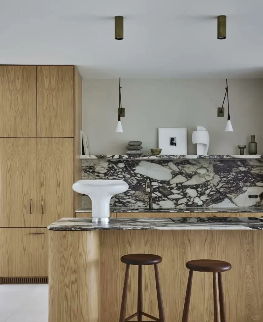 Calacatta viola slab with bold veining