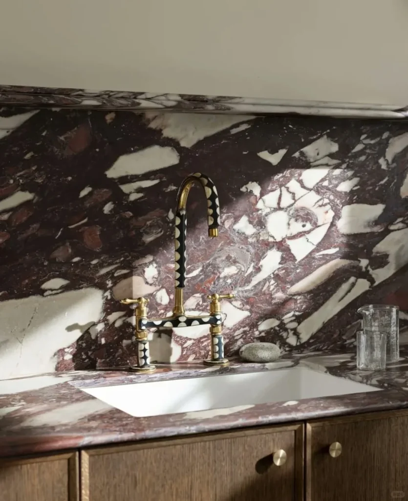 Calacatta viola slab with bold veining