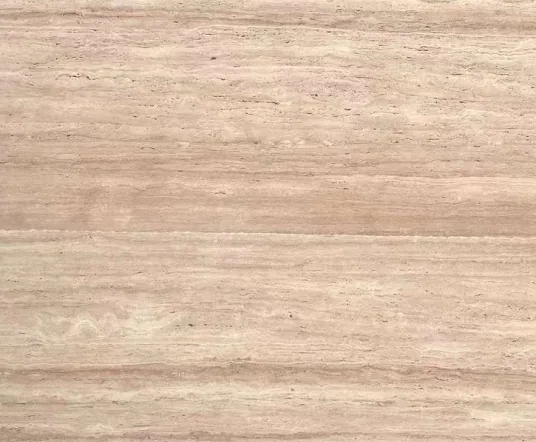 cream-beige stone slab, with linear travertine grain and a matte finish, in a close surface view
